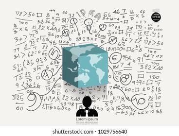 World box square - Background Plan Business - modern Idea and Concept Vector illustration Business  with  icon.