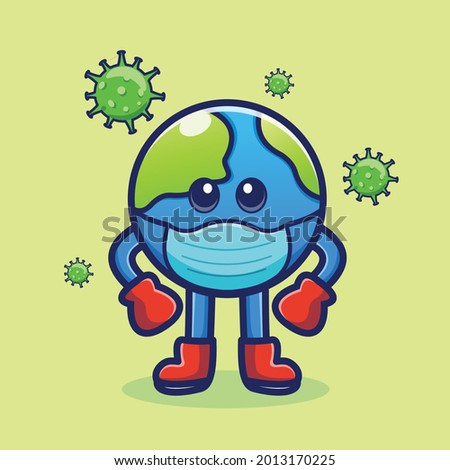 world boxer character fighting corona virus icon illustration vector.theme fight corona virus.flat cartoon style