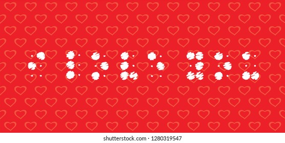 World braille, blind day. Love heart month or happy singles day. 14 february, valentine, valentines day or for romantic, wedding banner. Fun icon sign. Braille books.