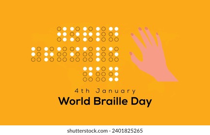 Día mundial de braille 2024, pancarta de campaña del día mundial de braille