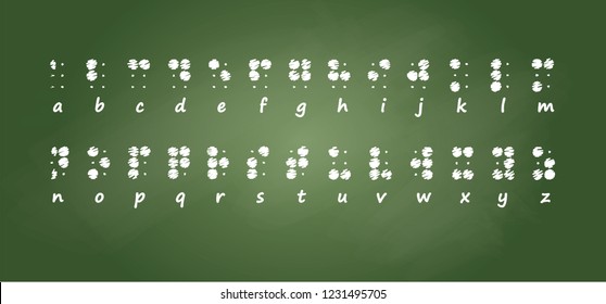 World braille day 4th january 4. Blindness language, letter Visual braille code or alphabet text. Funny vector blind message sign. Dots Reading touchinghand finger. Louis Braille france Coupvray 