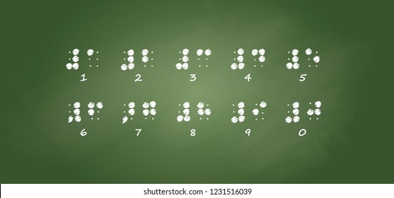 World braille day 4th january 4. Blindness language, letter Visual braille code or alphabet text. Funny vector blind message sign. Dots Reading touchinghand finger. Louis Braille france Coupvray 