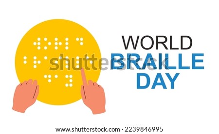 World braille day. Alphabet for blind, reading braille code signs. 4 January Flat vector symbol.