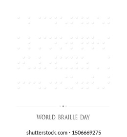 World braille day. Braille alphabet letters. Louis braille. Writing signs system for blind or visually impaired people.Vector illustration. 