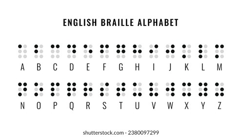 World Braille Day. Braille alphabet letters. Tactile writing system used by blind or visually impaired people