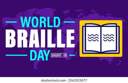 World Braille Day background banner or poster design template. observed every year in January. Holiday concept.