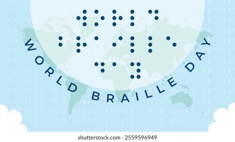 world braille day background template vector design