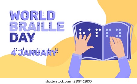 World Braille Day Campaign Social event concept Design for blind people Vector illustration