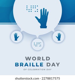 World Braille Day Celebration Vectordesign Illustration für Hintergrund, Poster, Banner, Werbung, Grußkarte