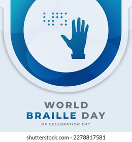 World Braille Day Celebration Vectordesign Illustration für Hintergrund, Poster, Banner, Werbung, Grußkarte