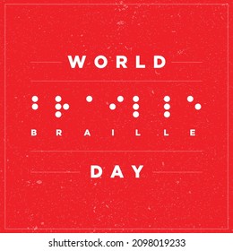 World Braille Day Concept Art Vector Hand And Sign Illustration. Suitable For Greeting Card Poster And Banner