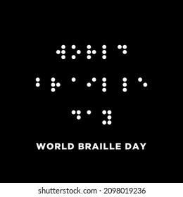 World Braille Day Concept Art Vector Hand And Sign Illustration. Suitable For Greeting Card Poster And Banner