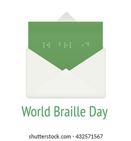 World braille day concept envelope