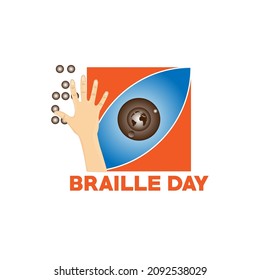 world braille day concept. web banner design. illustration vector
