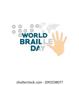 world braille day concept. web banner design. illustration vector