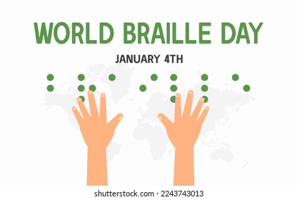 WELTWEIT GEBRAILLE TAGE DESIGN UND KONZEPT. FÜR BANNER, POSTER, STICKER ODER SOZIALE MEDIEN GEEIGNET