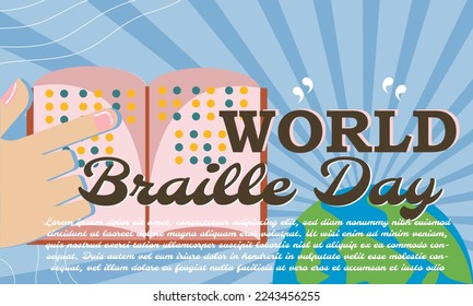 World Braille day, design suitable for banner, poster, vector illustration.
