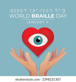 World Braille Day design template good for celebration usage. Braille vector design. braille illustration. eps 10. banner template.