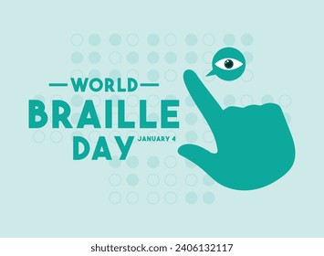 World Braille Day design vector. january 4. Flat design vector. Eps 10.