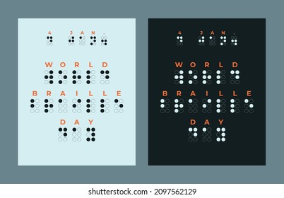 World Braille Day Greeting Card, Social Media Post