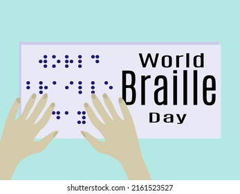 World Braille Day, Idea for a poster, banner, flyer or postcard vector illustration