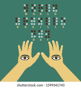 world braille day illustration in vector file