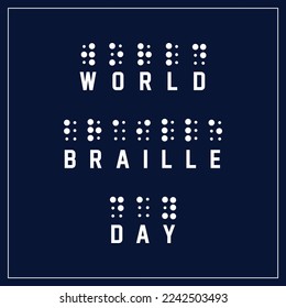 World Braille Day January 4 vector design