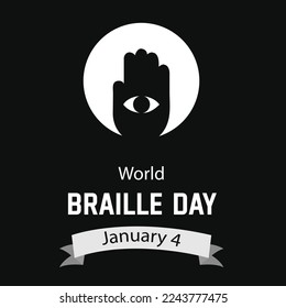 World Braille Day January 4 vector design