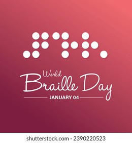 World Braille Day. January 4. Holiday concept. Banner, poster, card, background design.