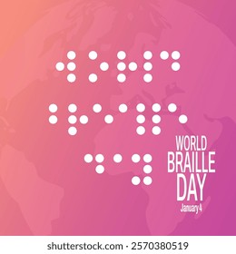 World Braille Day. January 4. Holiday . Template for background, banner, card, poster