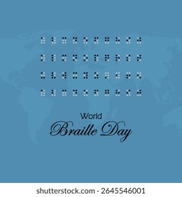 World Braille Day, January 4. World Braille Day Celebration. Vector illustration design for poster, banner, post, flyer. Braille Alphabet.