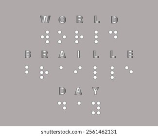 World Braille Day. Braille Language. Blind Reading. Letters for Blind People. Vector Illustration.