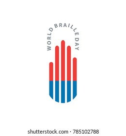 world braille day. Louis braille. braille vector illustration eps 10