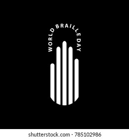 world braille day. Louis braille. braille vector illustration eps 10