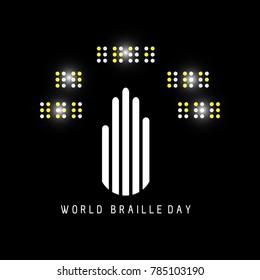 world braille day. Louis braille. braille vector illustration eps 10