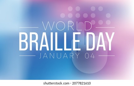 World Braille day is observed every year on January 4. Vector illustration