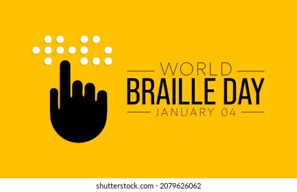 World Braille day is observed every year on January 4. Vector illustration