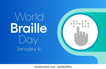 World Braille day is observed every year on January 4. Vector illustration