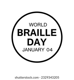 El 4 de enero se celebra el Día Mundial de Braille todos los años. Ilustración plana vectorial sobre fondo blanco. 