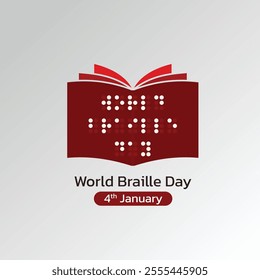 World Braille day is observed every year on January 4. Vector illustration design Concept for Poster, Banner, Post, Flyer, Card, Cover. Braille Alphabet.