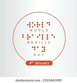World Braille day is observed every year on January 4. Vector illustration design Concept for Poster, Banner, Post, Flyer, Card, Cover. Braille Alphabet.