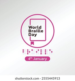 World Braille day is observed every year on January 4. Vector illustration design Concept for Poster, Banner, Post, Flyer, Card, Cover. Braille Alphabet.