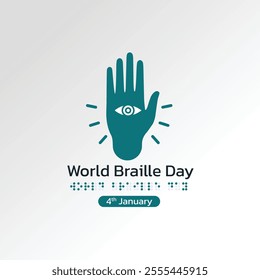 World Braille day is observed every year on January 4. Vector illustration design Concept for Poster, Banner, Post, Flyer, Card, Cover. Braille Alphabet.