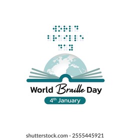 World Braille day is observed every year on January 4. Vector illustration design Concept for Poster, Banner, Post, Flyer, Card, Cover. Braille Alphabet.