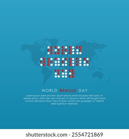 World Braille Day on 4 January with a banner on a blue background