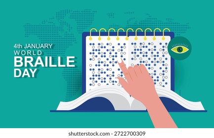 Día Mundial del Braille el 4 de enero Diseño de Anuncios