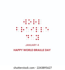 World Braille day on January 4. Vector illustration