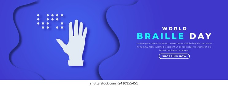 World Braille Day Paper cut style Vector Design Illustration for Background, Poster, Banner, Advertising, Greeting Card