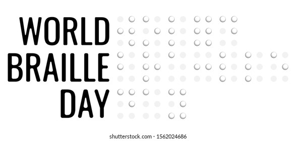 World Braille Day. Paper style vector banner. Simple element illustration white paper 3d concept