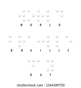 World Braille Day. Paper style vector banner. Simple element illustration white paper 3d concept